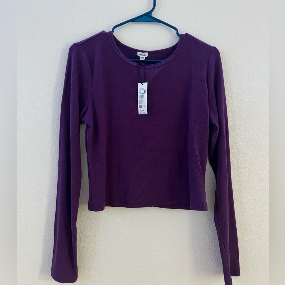 GARAGE Destined Long Sleeve Purple Tee Shirt, New with Tags, size XL
